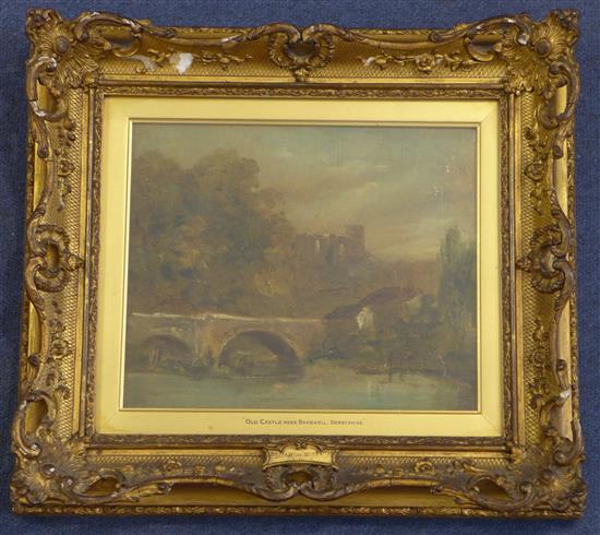 Circle of John Constable (1776-1837) Old castle near Bakewell, Derbyshire, 8.5 x 10.5in.